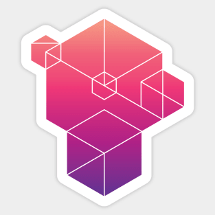 Pink/Purple Gradient Tangentoid Sticker